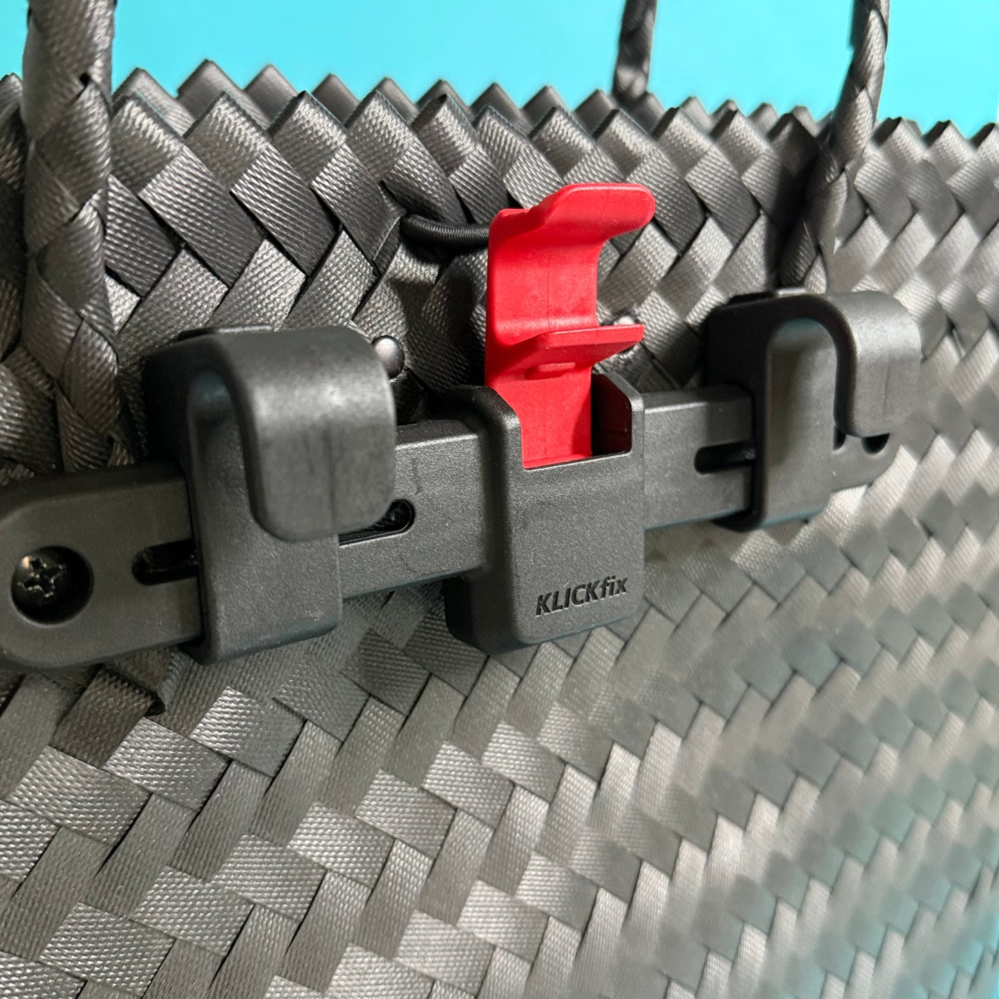 Bicycle Pannier XL black plastic woven basket