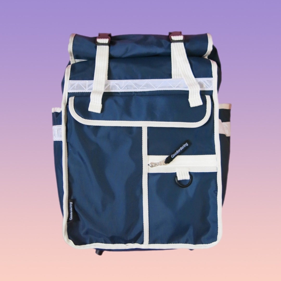 Klik Fix hooks Rolltop backpack Pannier Eco Navy Blue White