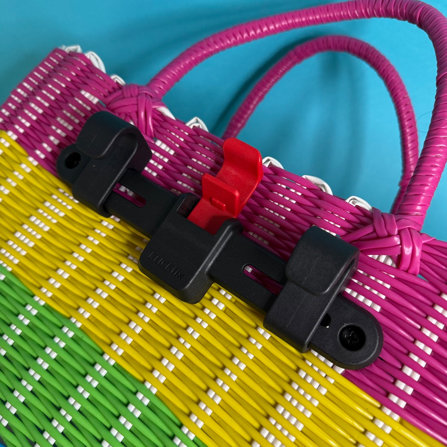 Bicycle Pannier rainbow plastic woven basket