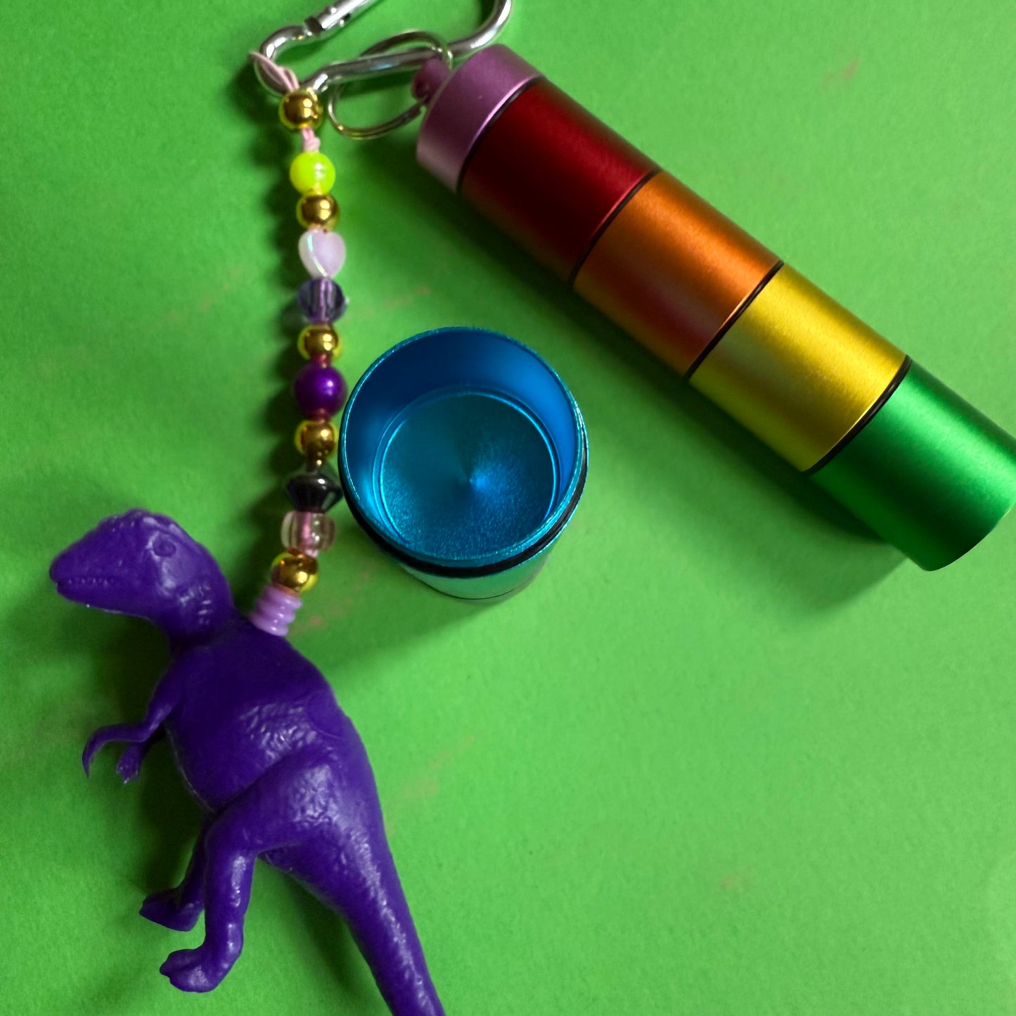 Pill box charm and keyring waterproof metal