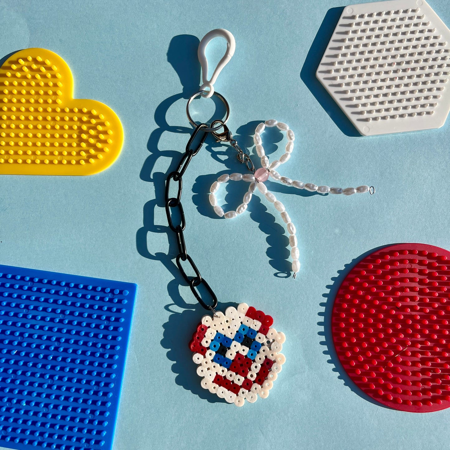 Hama bead clown round Clowncore keyring charm