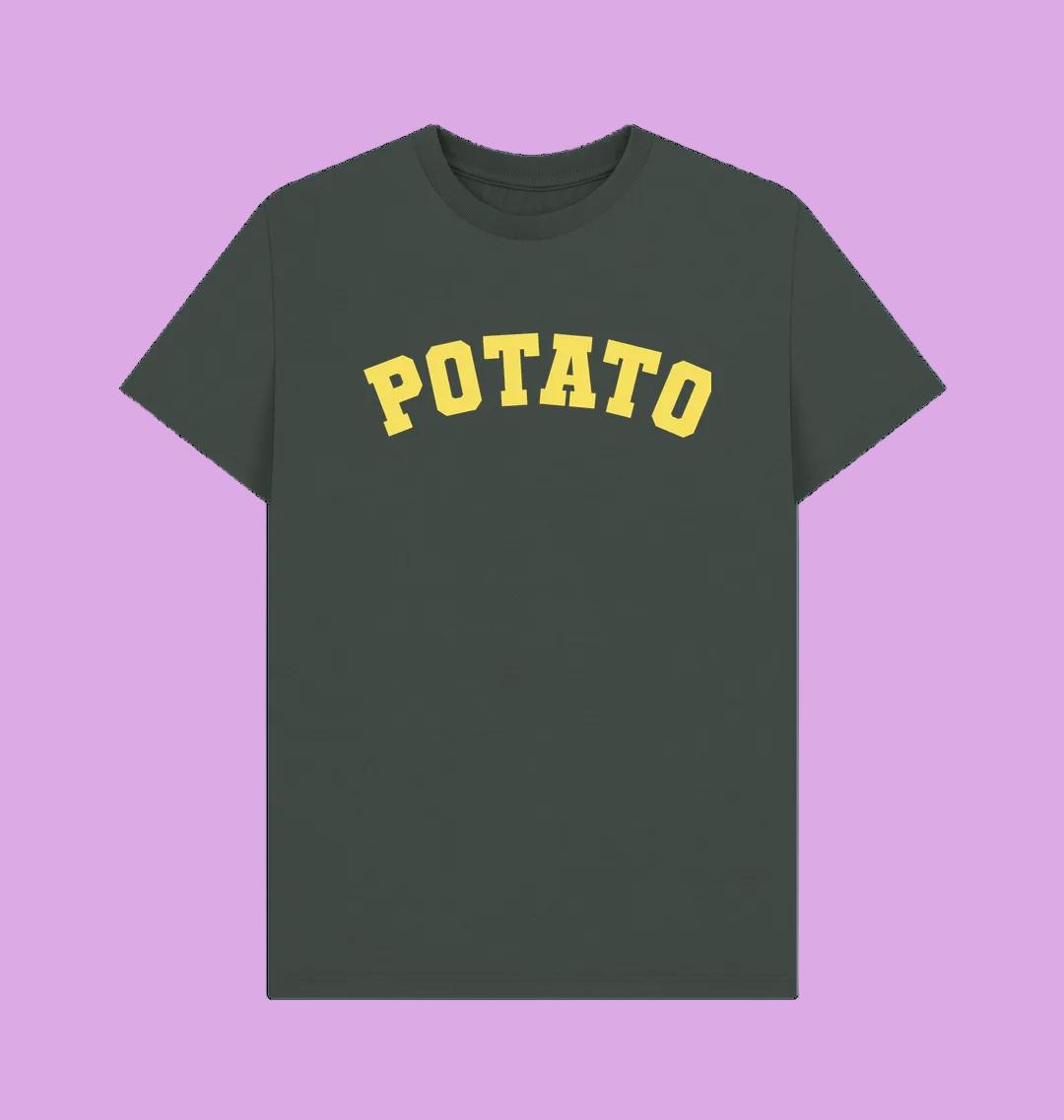 Dark Grey Potato varsity t-shirt