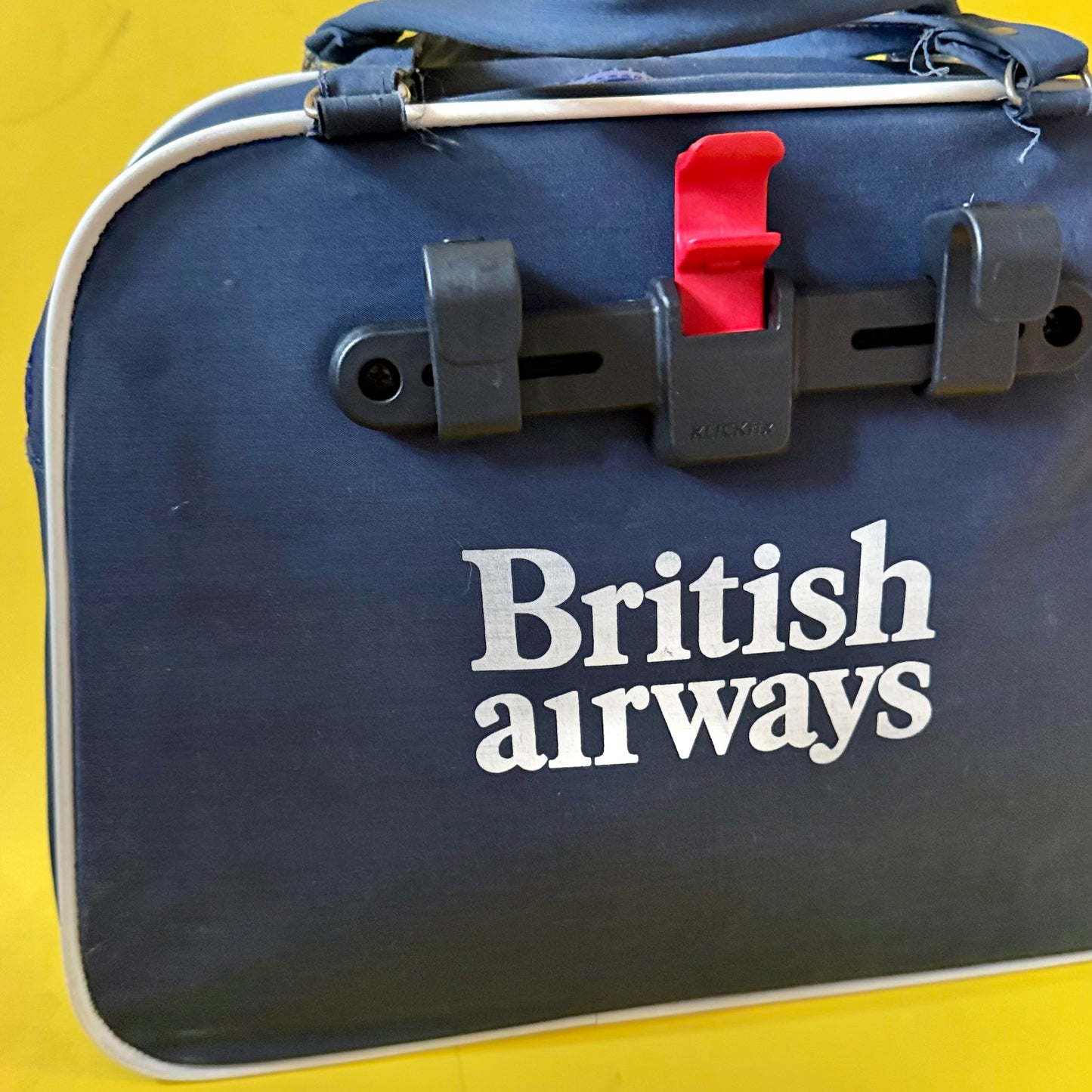 Upcycled vintage British Airways Bike Pannier tote bag