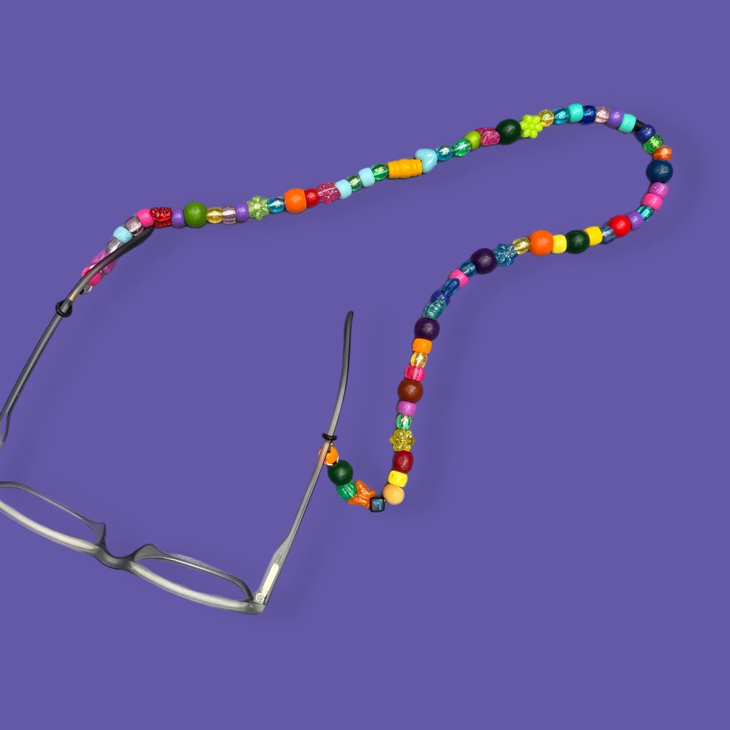 Glasses charm chain mixed beads