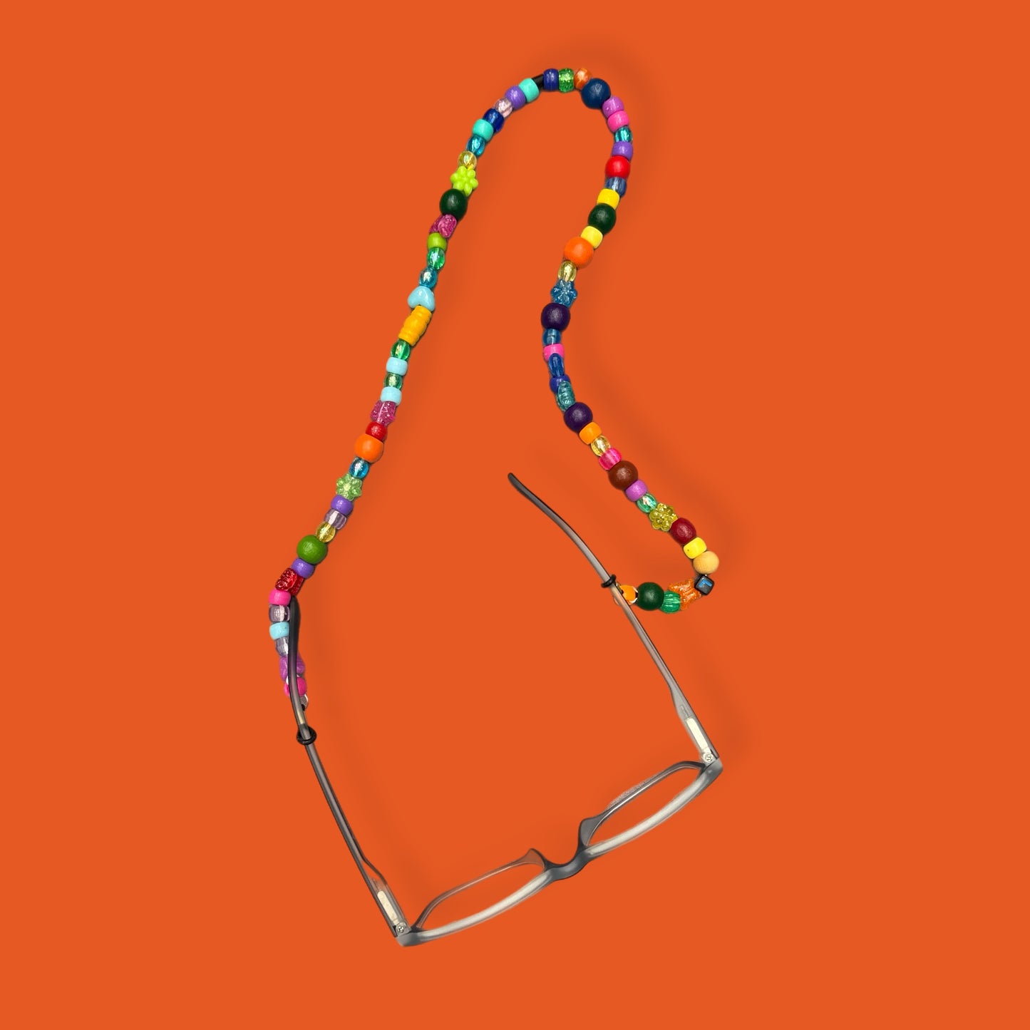 Glasses charm chain mixed beads