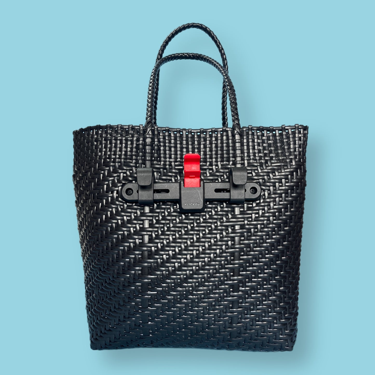 Goodordering woven basket pannier bag bike bag black
