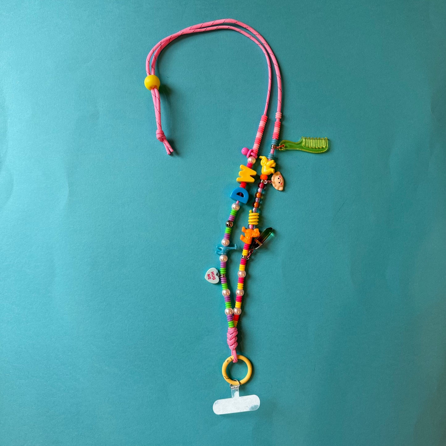 Personalised charm phone strap lanyard