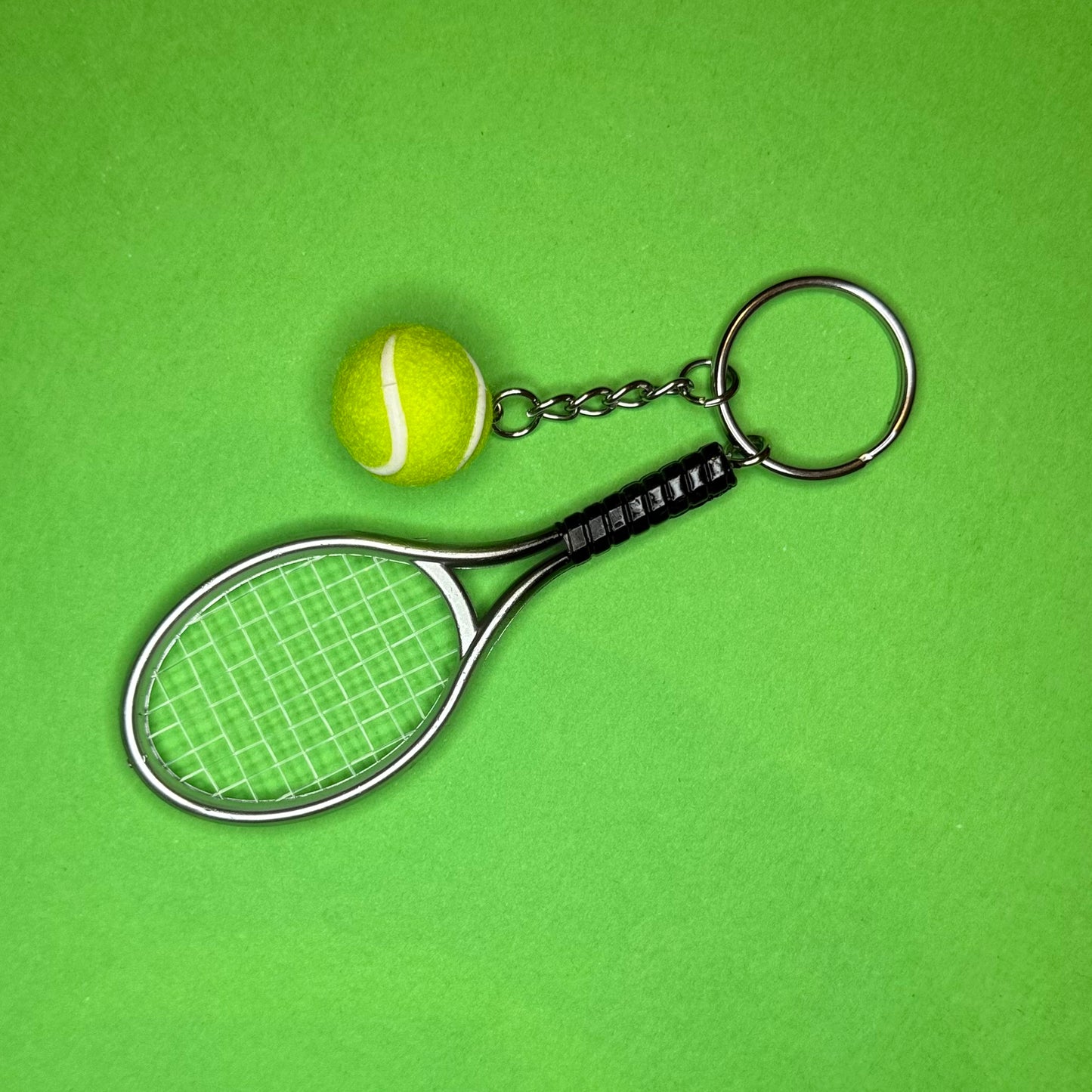 Tennis racquet and ball keyring