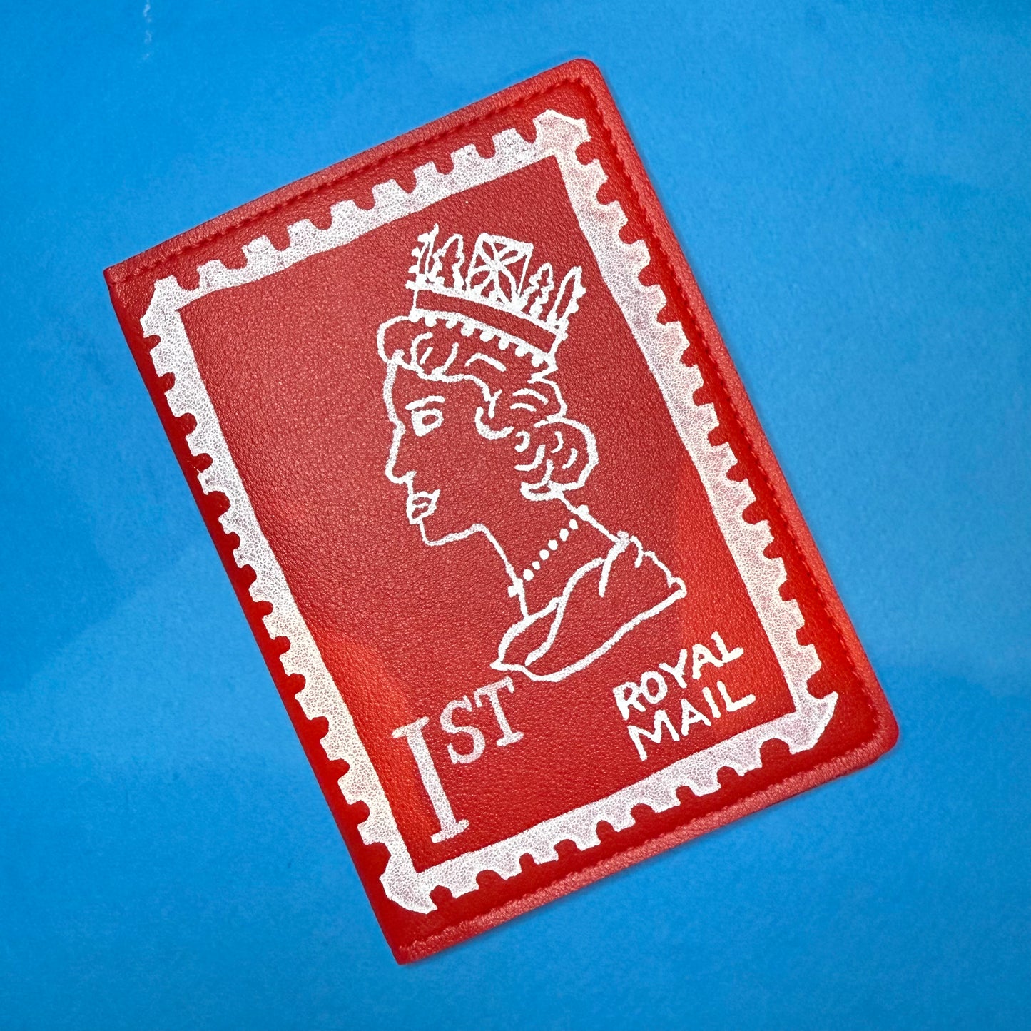 Passport holder faux leather Stamp