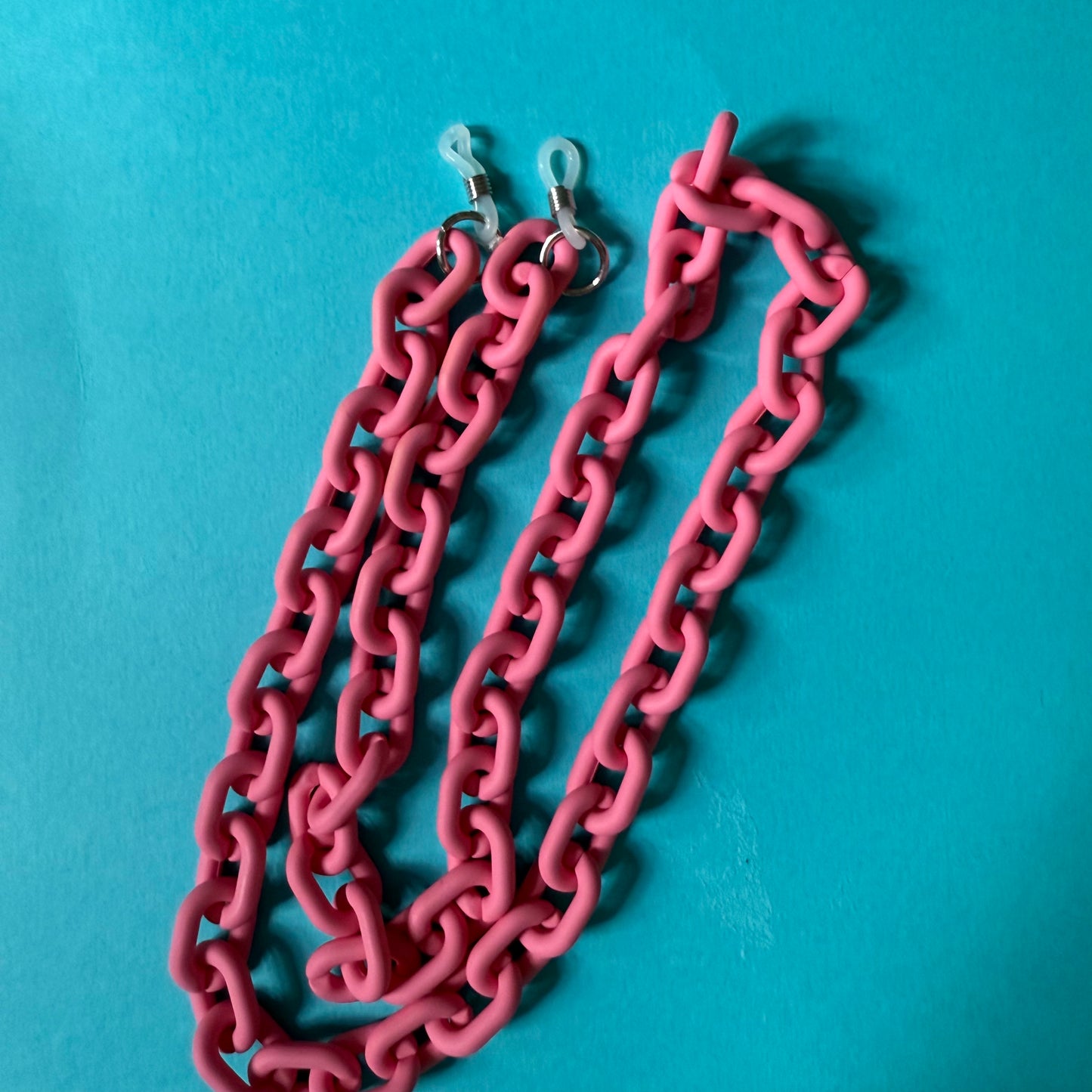 Glasses chain chunky pastel pink