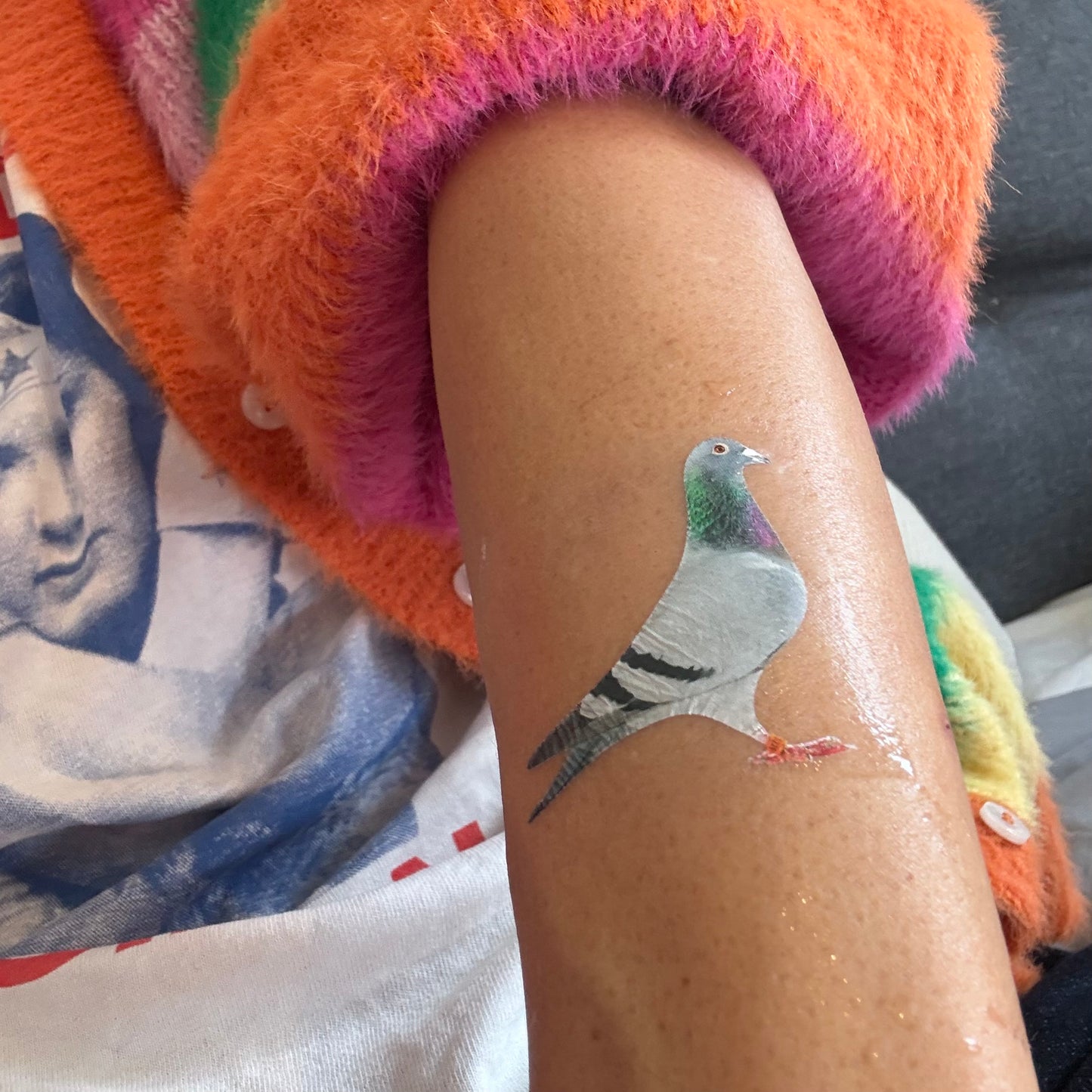 Pigeon temporary tattoo birds of london