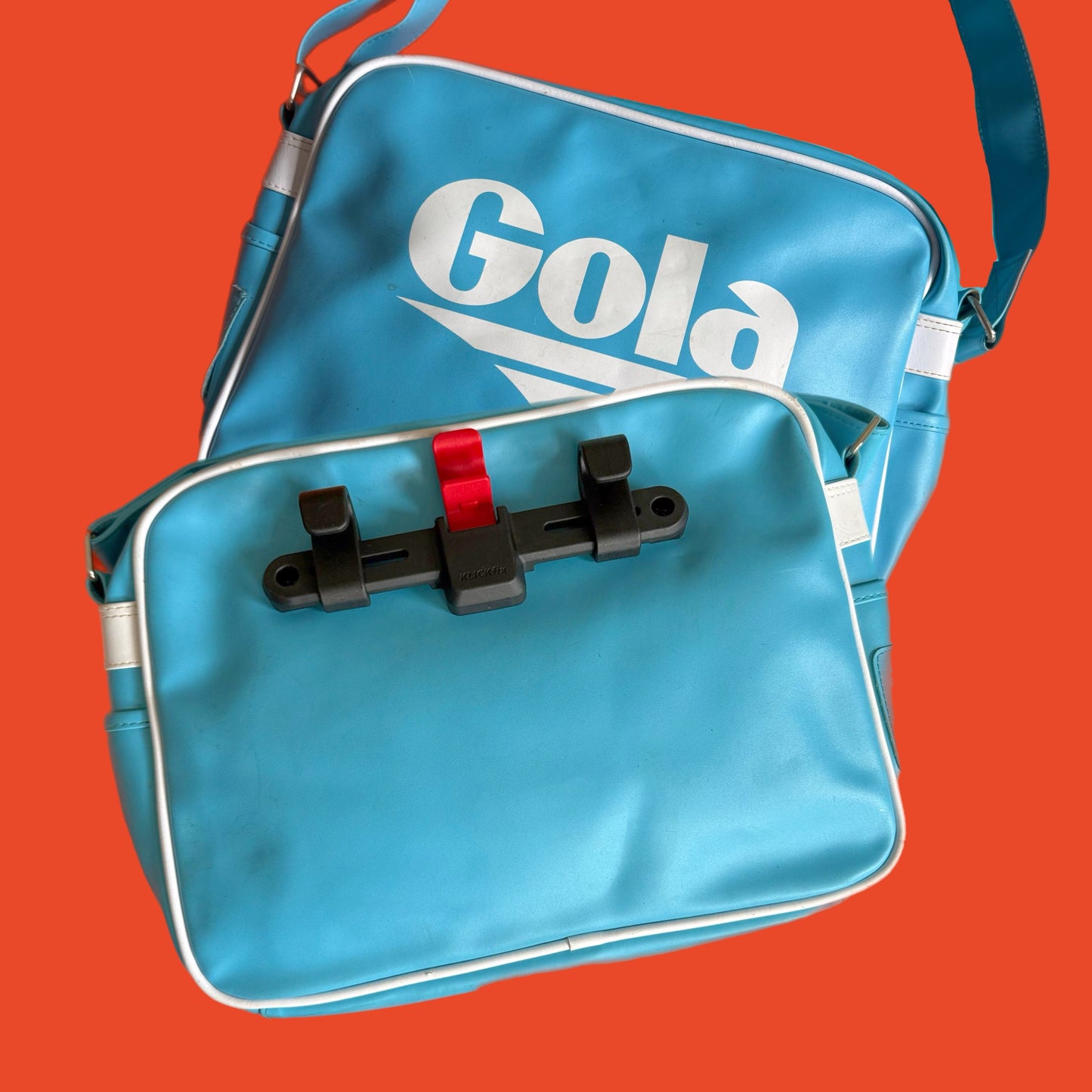 Upcycled Gola Bicycle Pannier tote bag blue