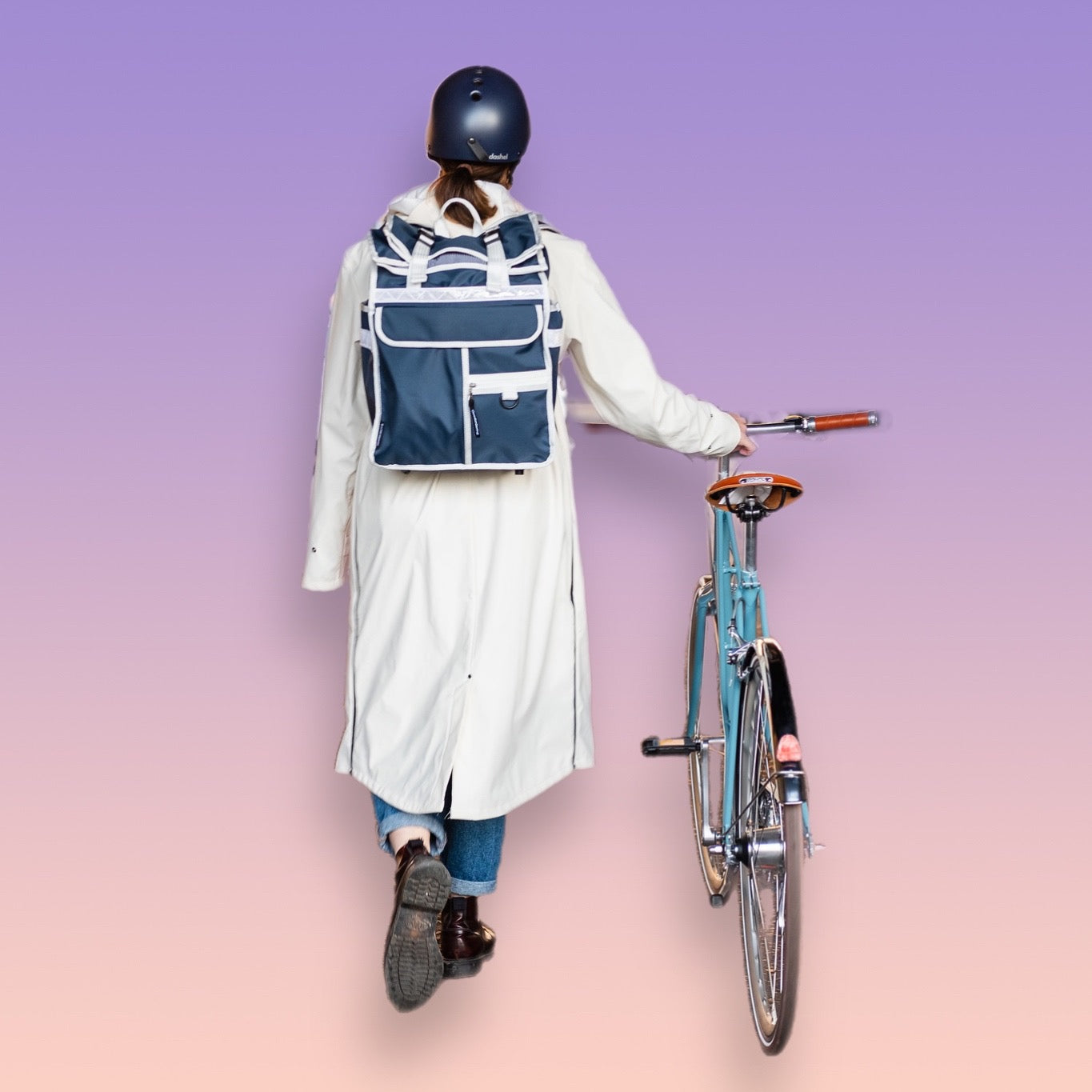 Klik Fix hooks Rolltop backpack Pannier Eco Navy Blue White