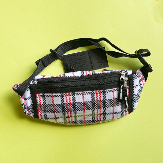 Goodordering tartan checked plaid bum bag anti-theft