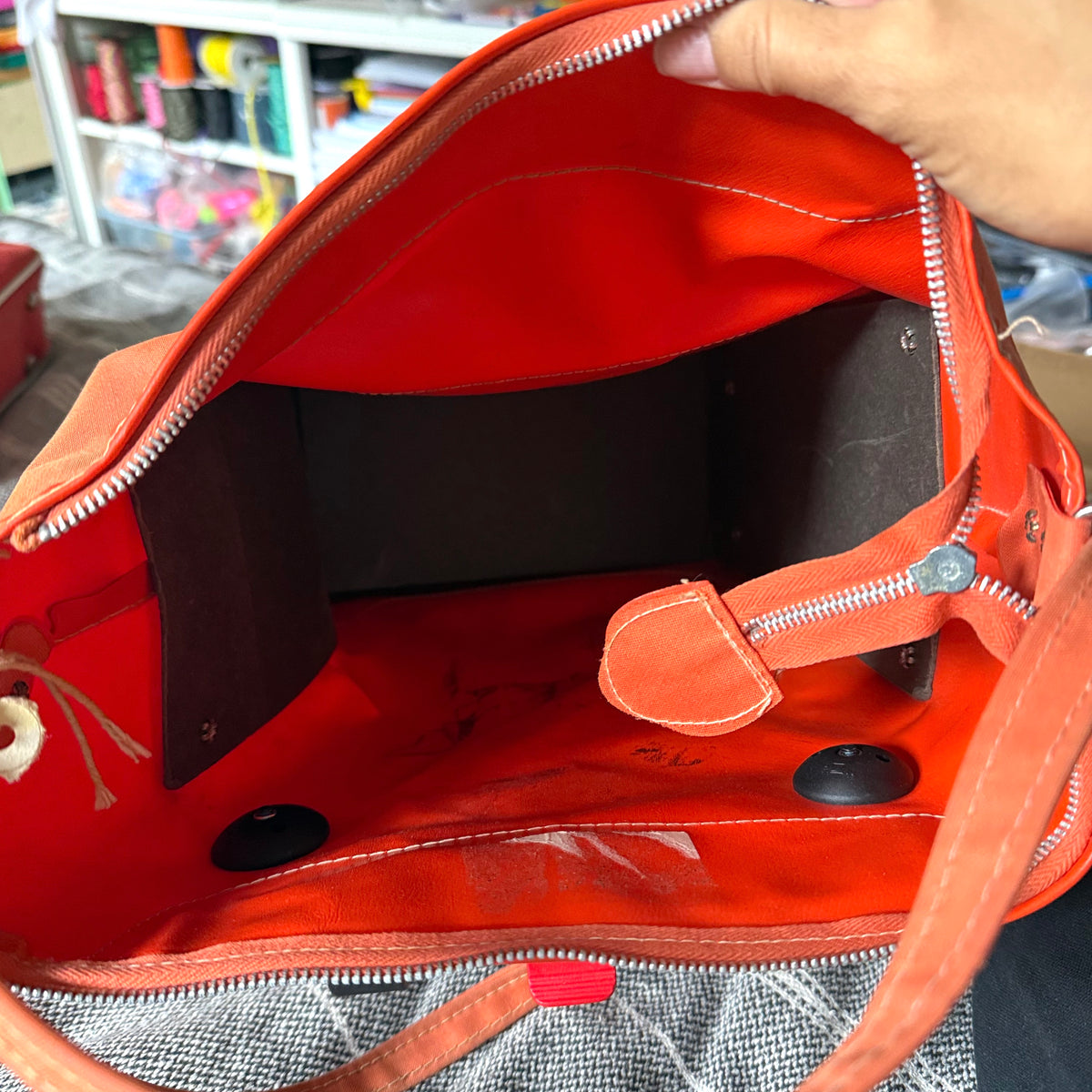 Upcycled Vintage Travel Bag Pannier – Orange