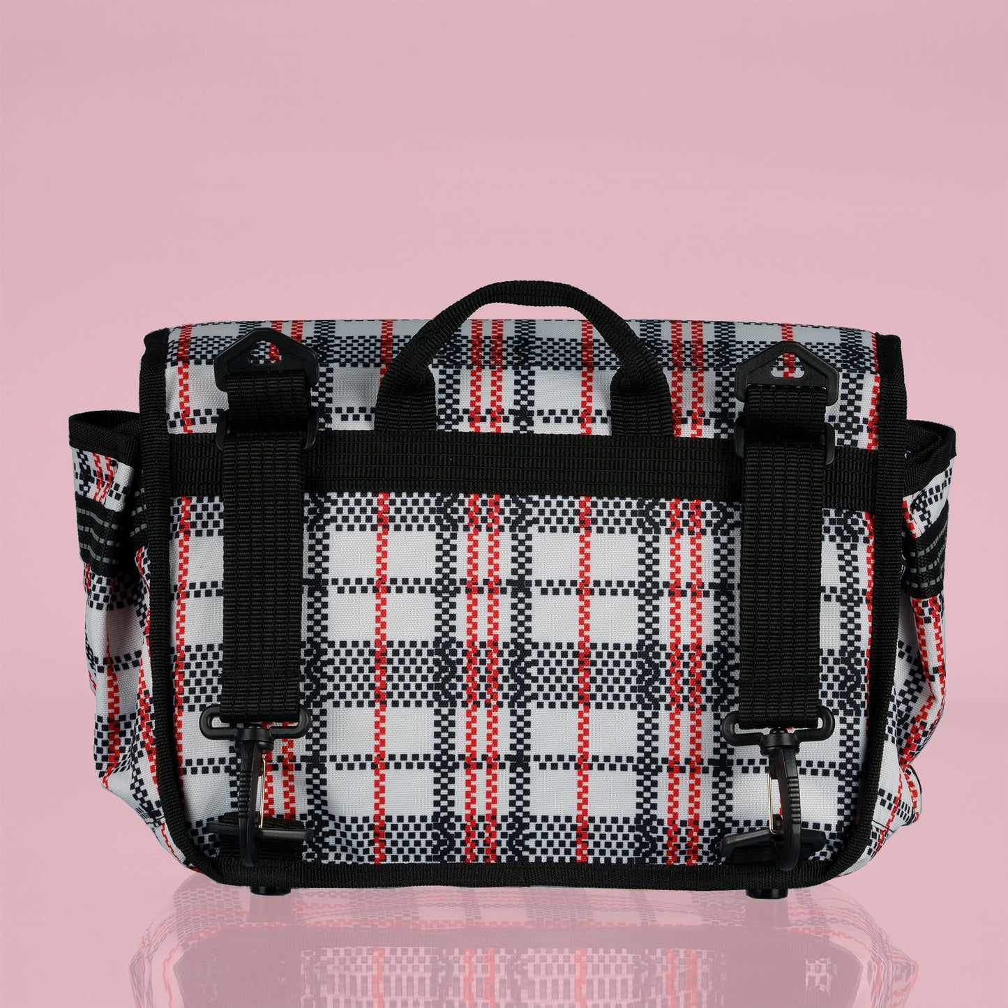 Eco Tartan handle bar bag cross body satchel