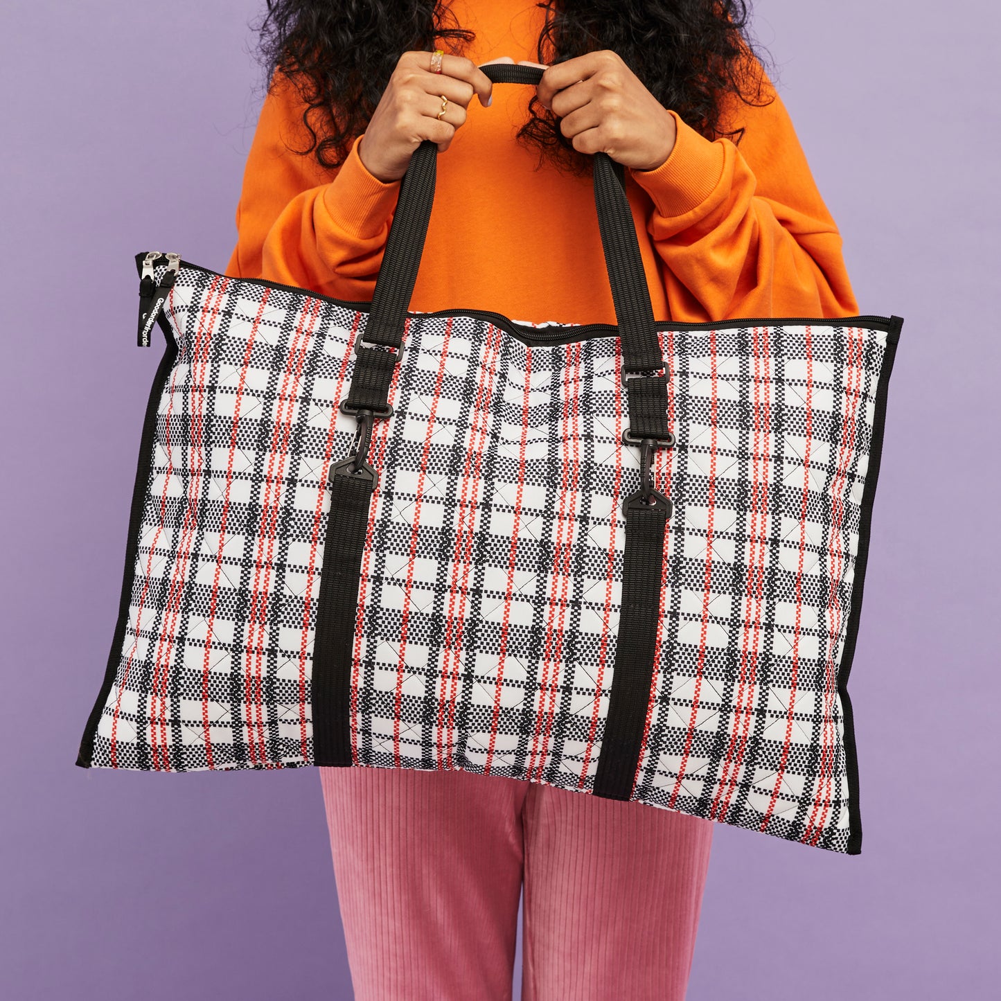 Eco Tartan “Billow” bag pillow pannier checkered plaid laundry portfolio bag