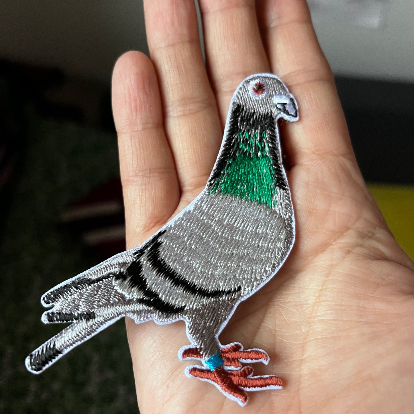 Pigeon embroidered iron-on Patch