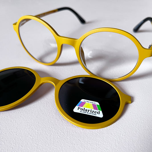 Yellow magnetic glasses and sunglasses +1.5 readers Goodordering