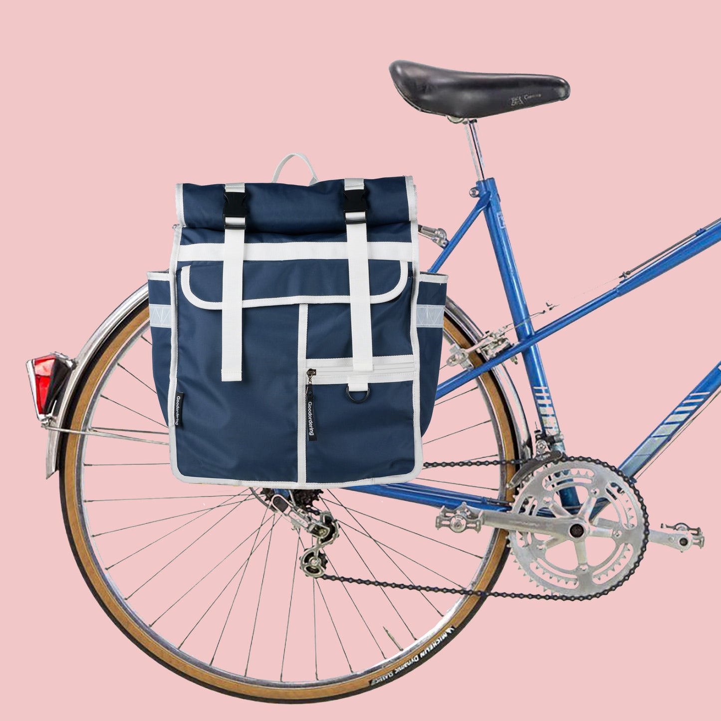 Klik Fix hooks Rolltop backpack Pannier Eco Navy Blue White