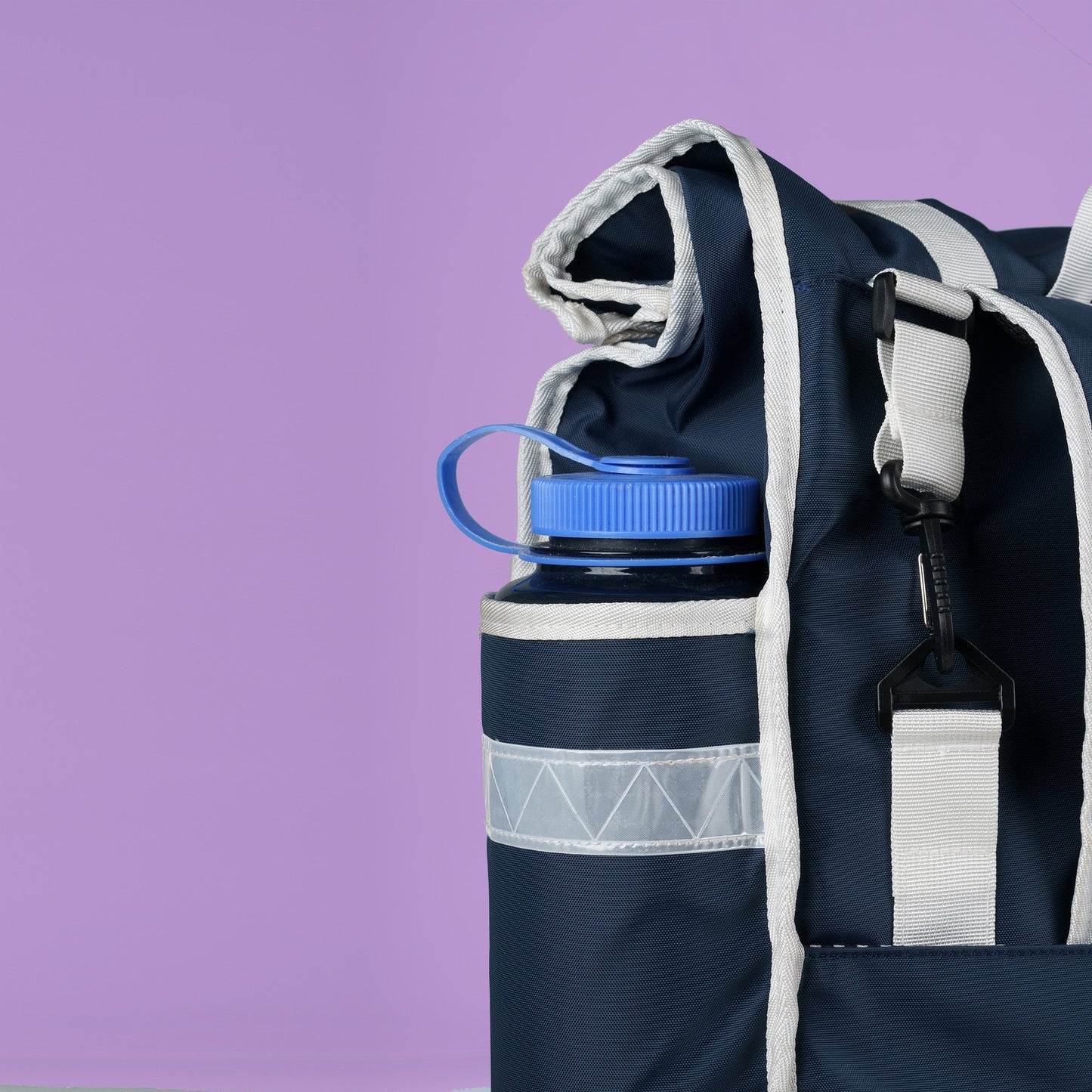 Klik Fix hooks Rolltop backpack Pannier Eco Navy Blue White