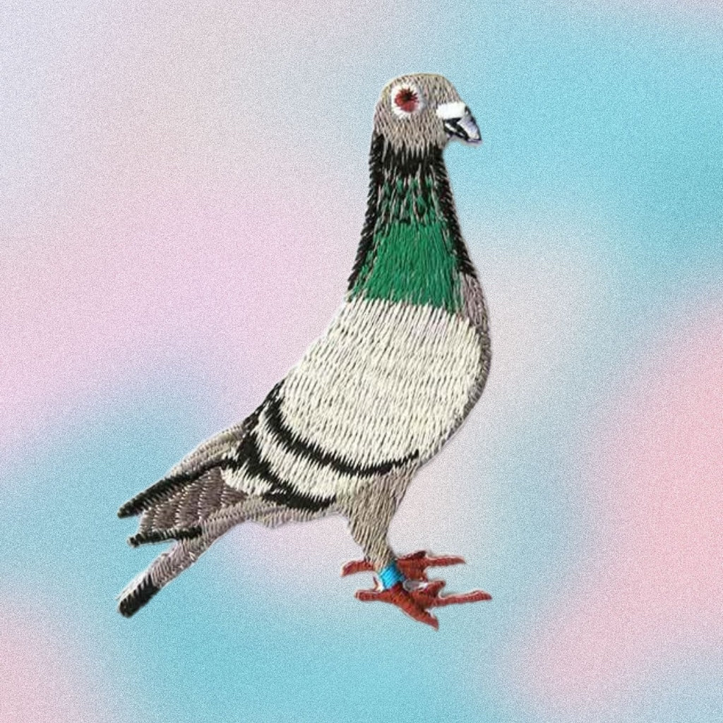 Pigeon embroidered iron-on Patch