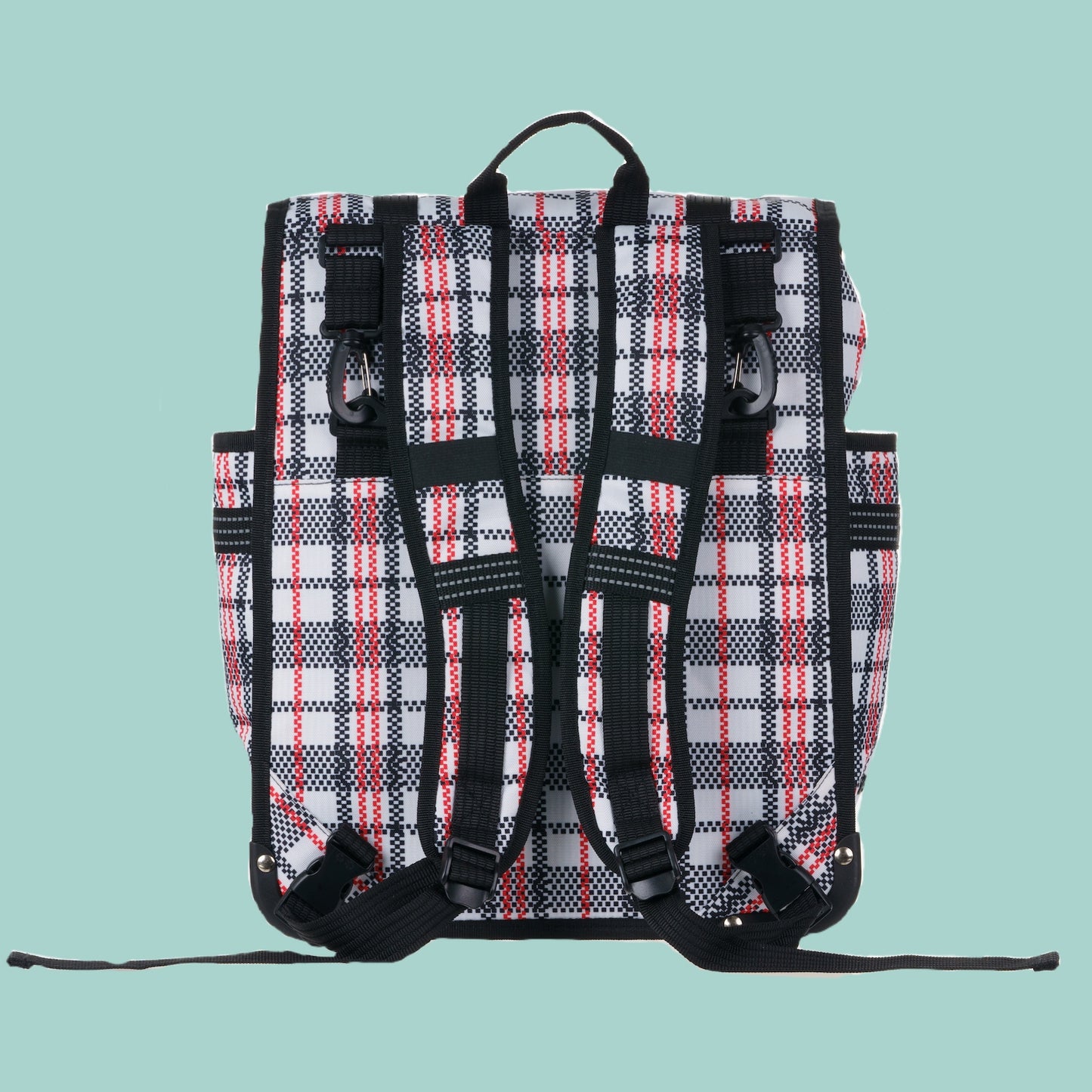 Tartan eco rolltop backpack & Pannier