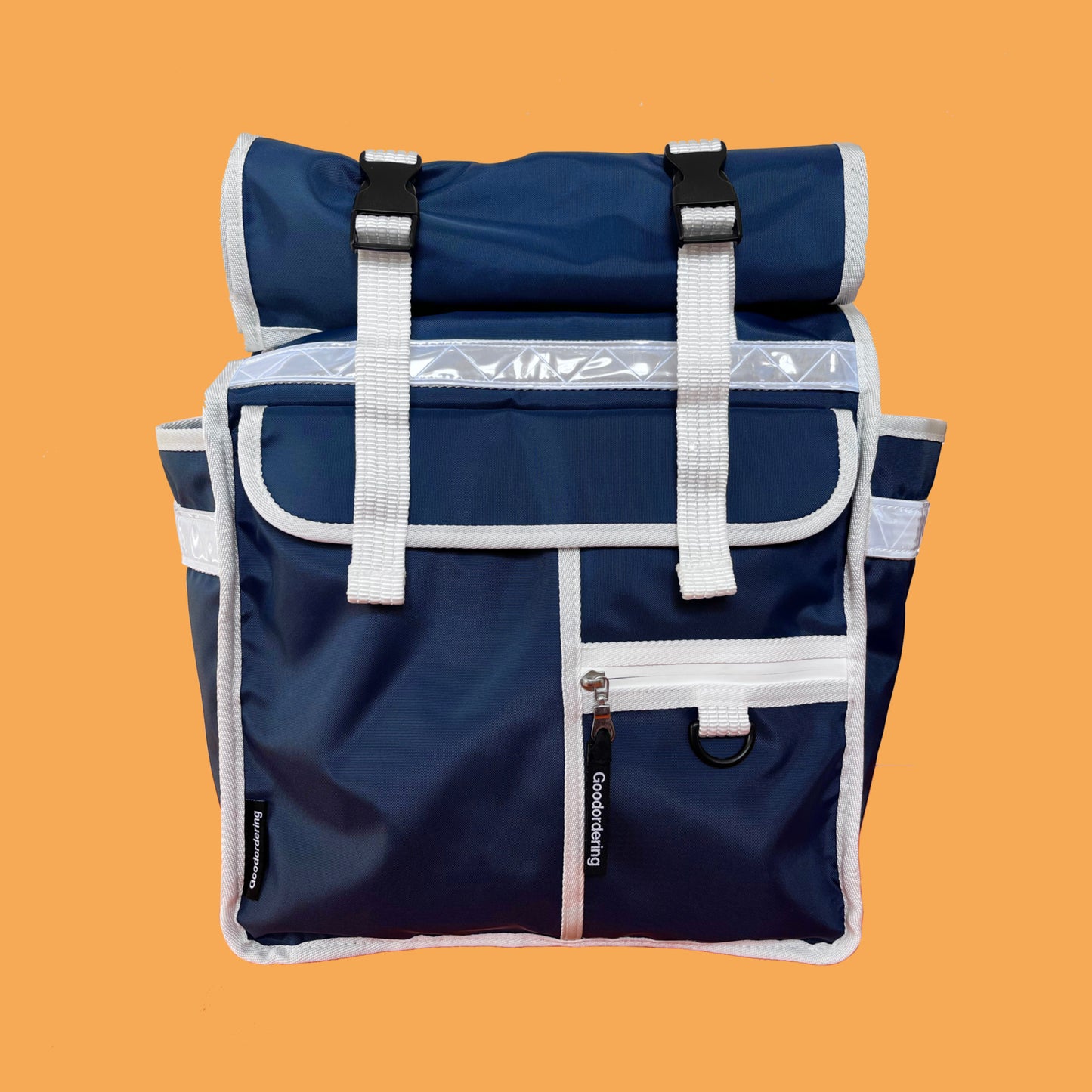 Klik Fix hooks Rolltop backpack Pannier Eco Navy Blue White