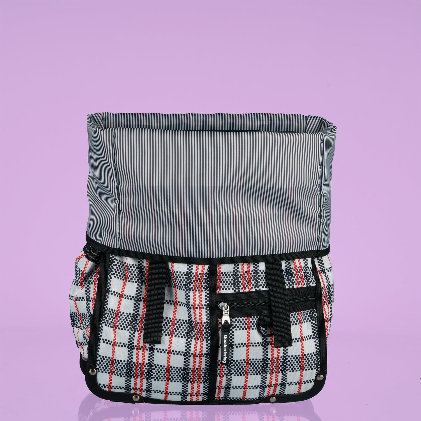 Tartan eco rolltop backpack & Pannier