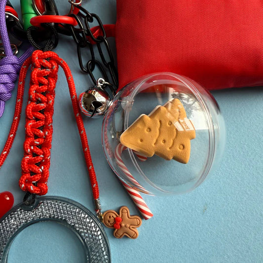 Christmas bag charm with cookie bauble