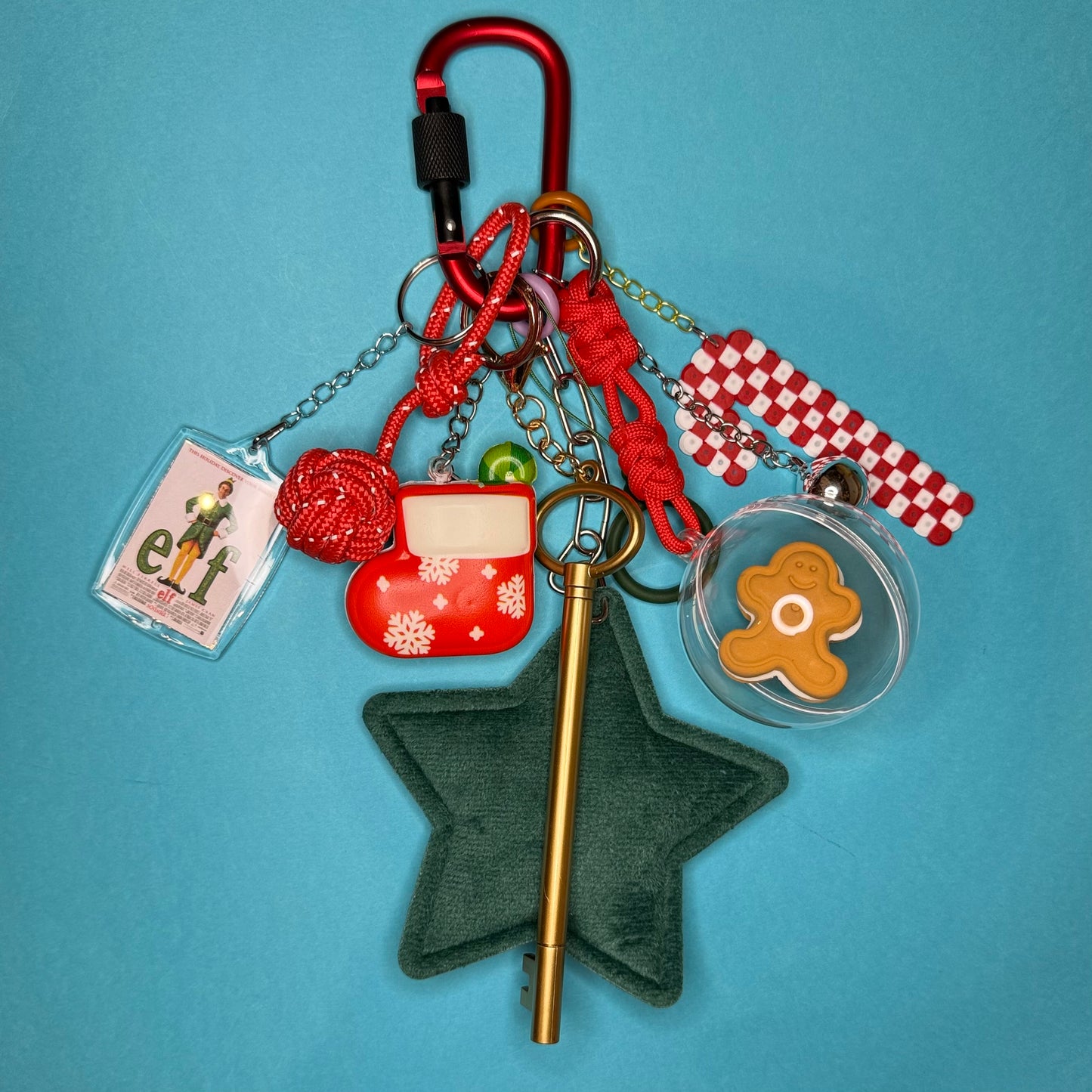 Bag charm and keyring christmas Gold pen