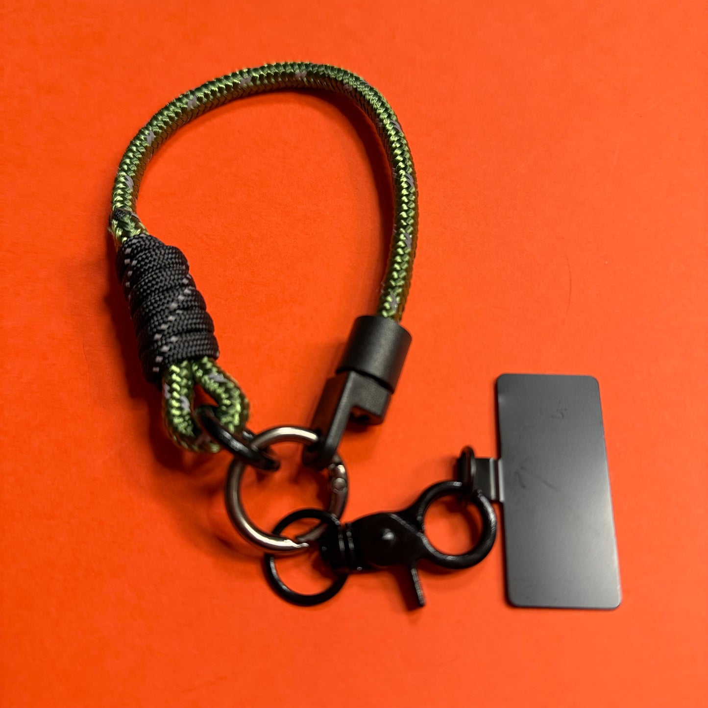 Paracord neck strap / wrist strap convertible lanyard army green