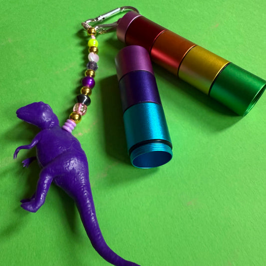 Pill box charm and keyring waterproof metal