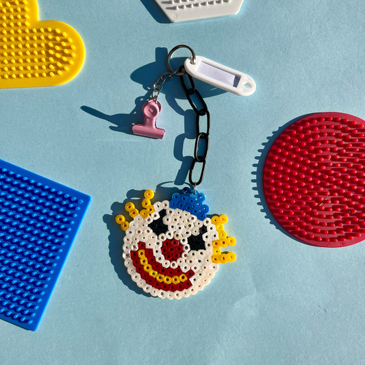 Hama clown yellow Clowncore keyring charm