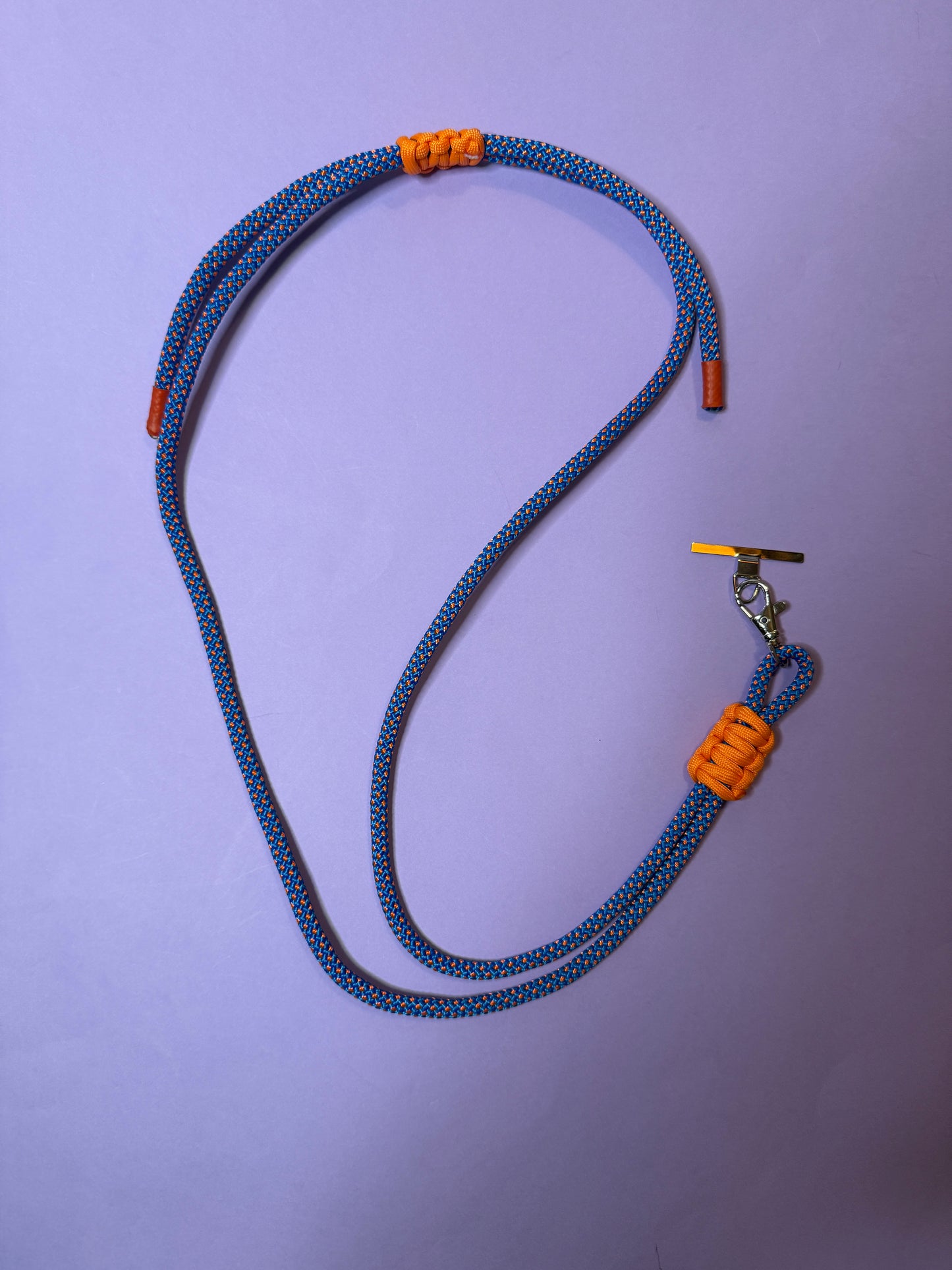 Thick Cord Phone strap lanyard blue orange