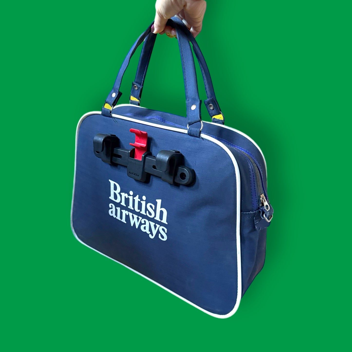Upcycled vintage British Airways Bike Pannier tote bag