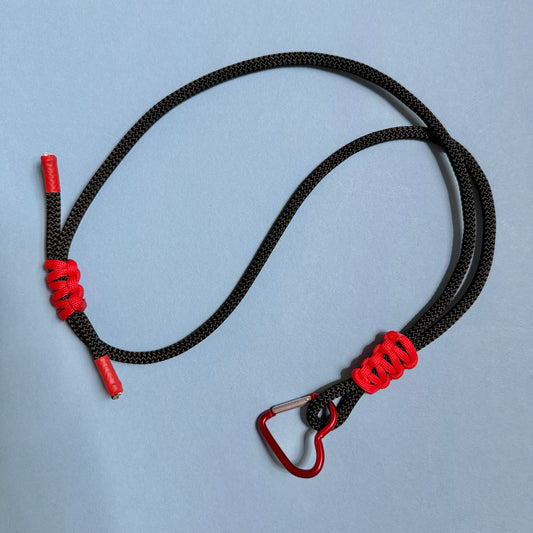 Thick Cord Phone strap lanyard black red