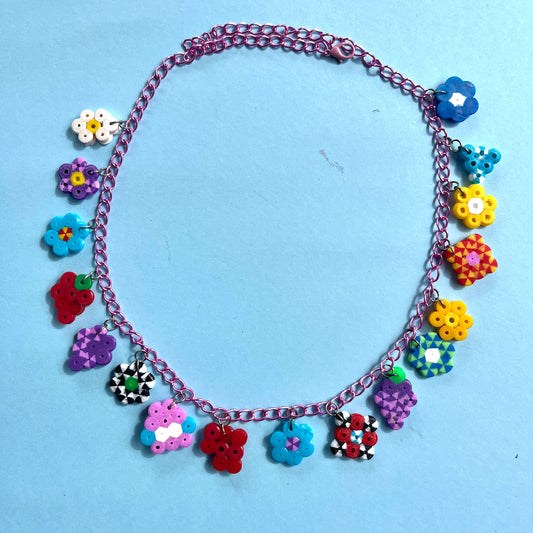 Hama bead charm necklace Clowncore