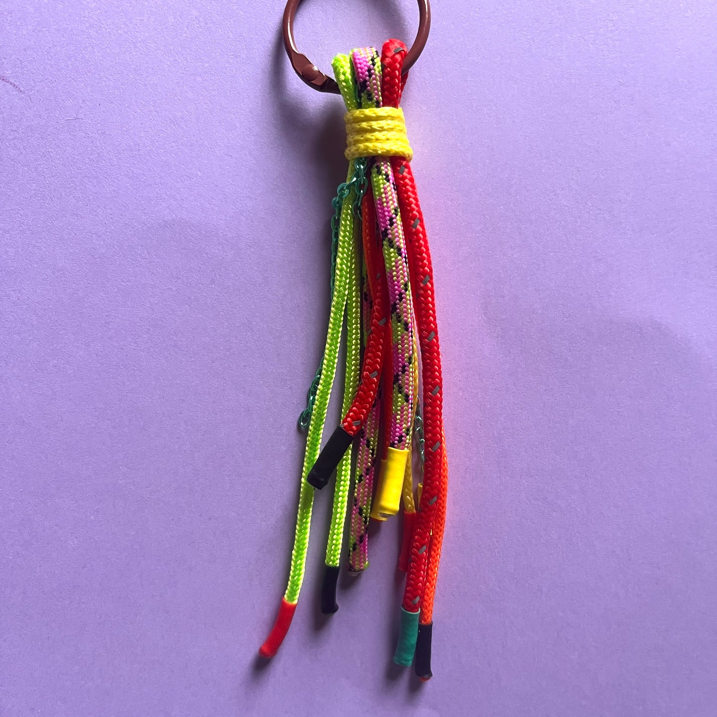 Multi cord hanging paracord charm and keyring