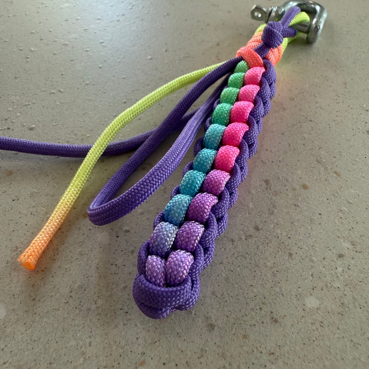 Purple & pastel rainbow box knot charm