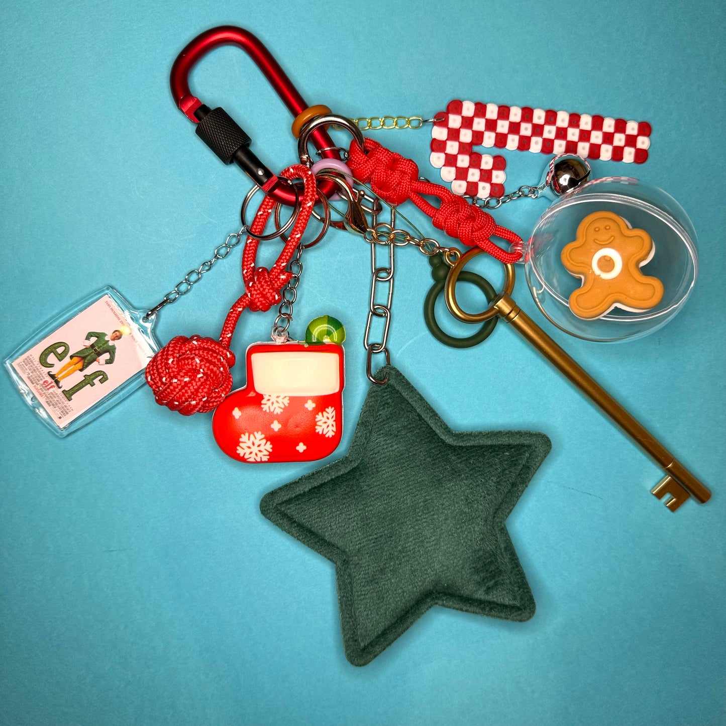 Bag charm and keyring christmas Gold pen