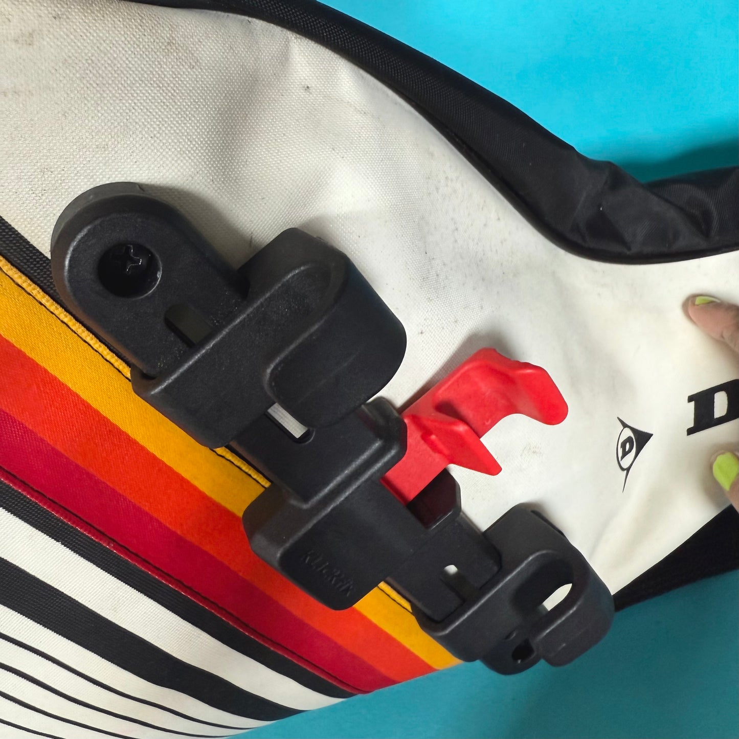 Upcycled retro tennis bag pannier