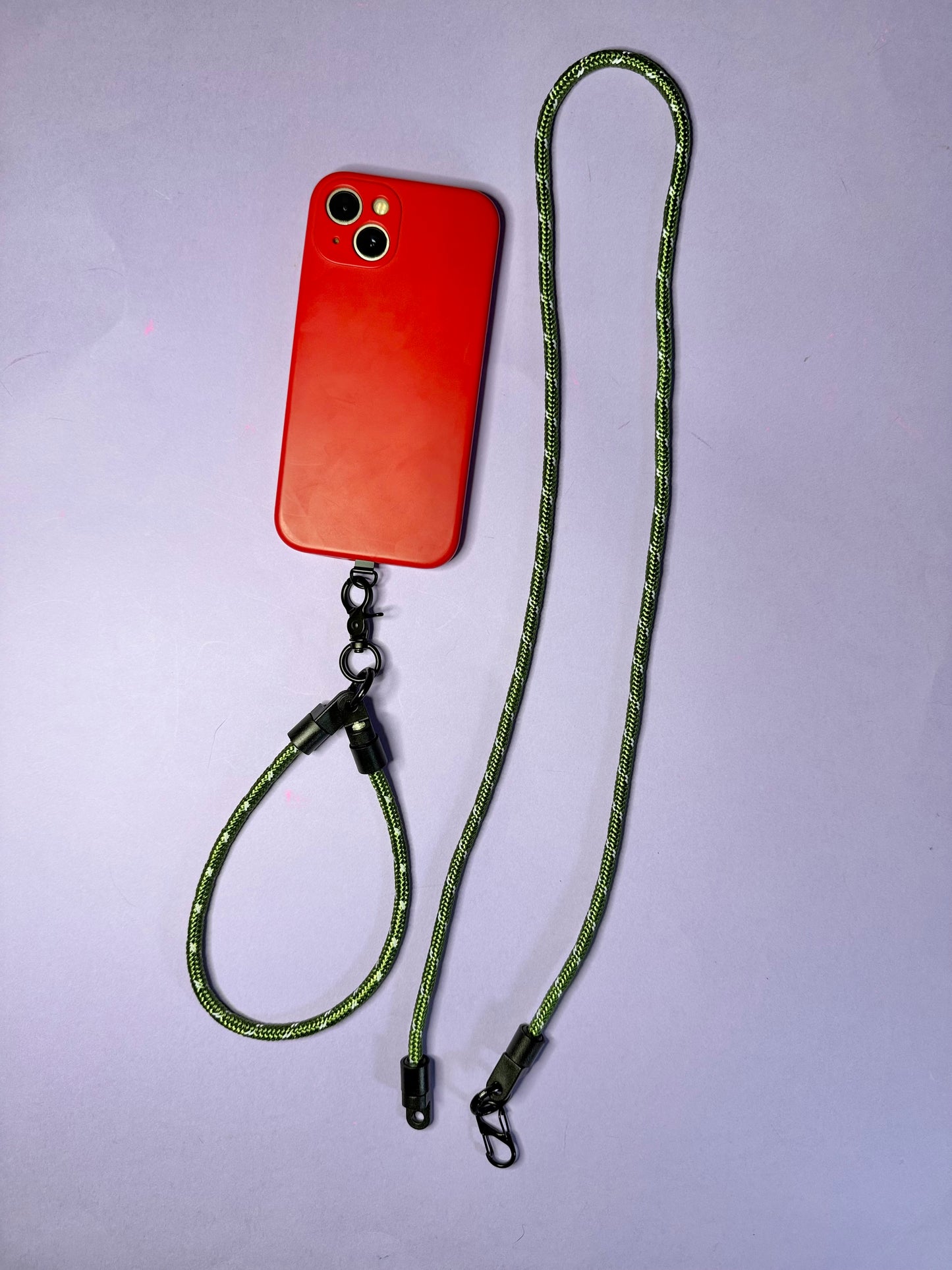 Paracord neck strap / wrist strap convertible lanyard army green