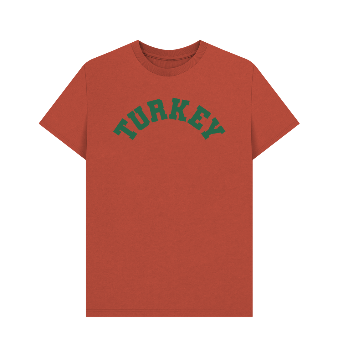 Rust Turkey Varsity t-shirt unisex