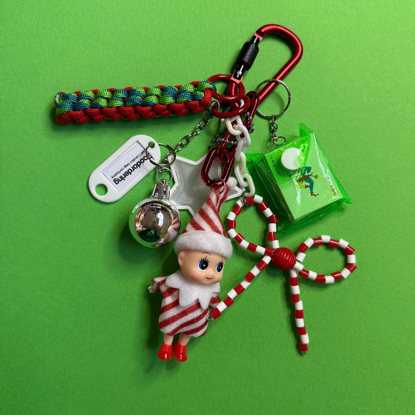 Bag charm and keyring christmas pixie playing cards