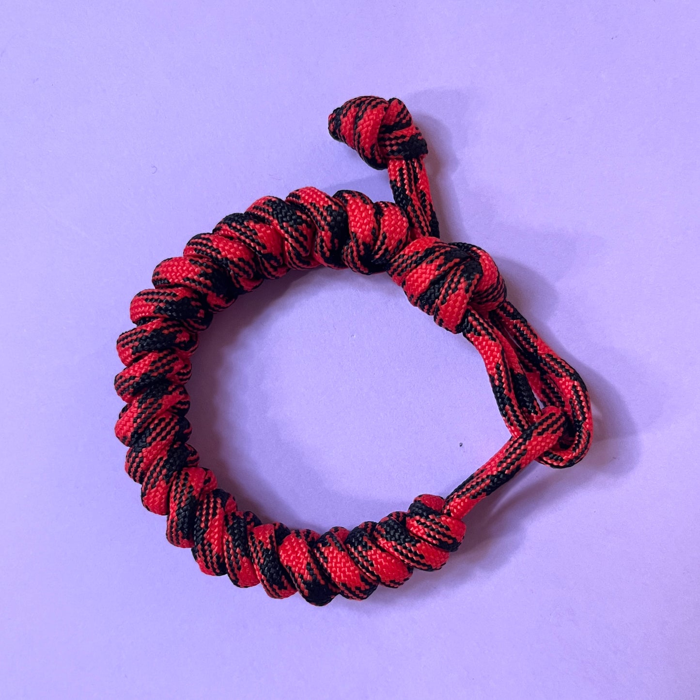 Para cord snake bracelet red black