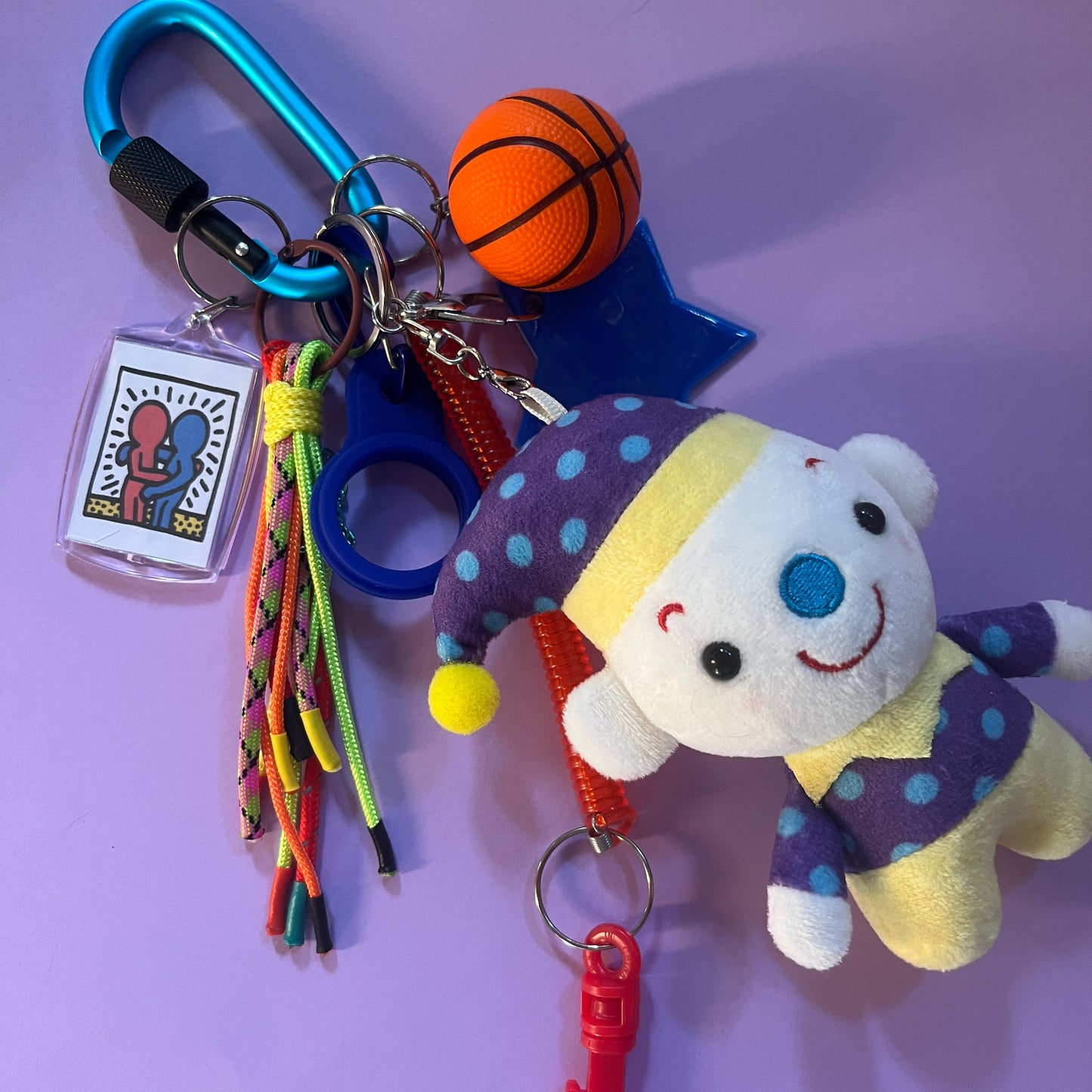 Bag charm clown 3 spotty