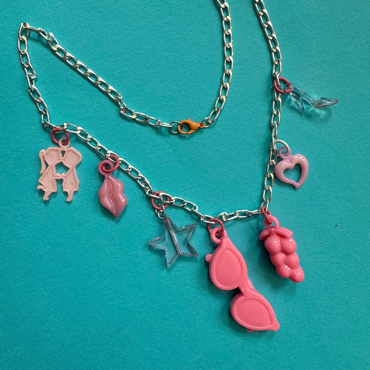 Vintage plastic charm necklace