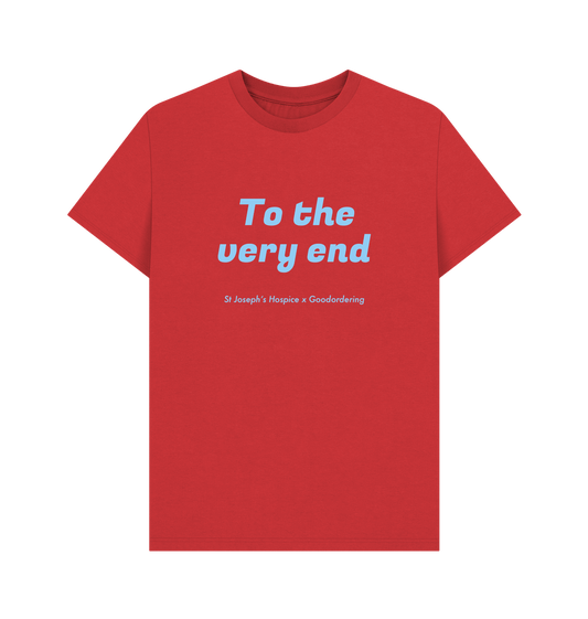 Red St Joseph's Hospice Collaboration T-shirt To the very end