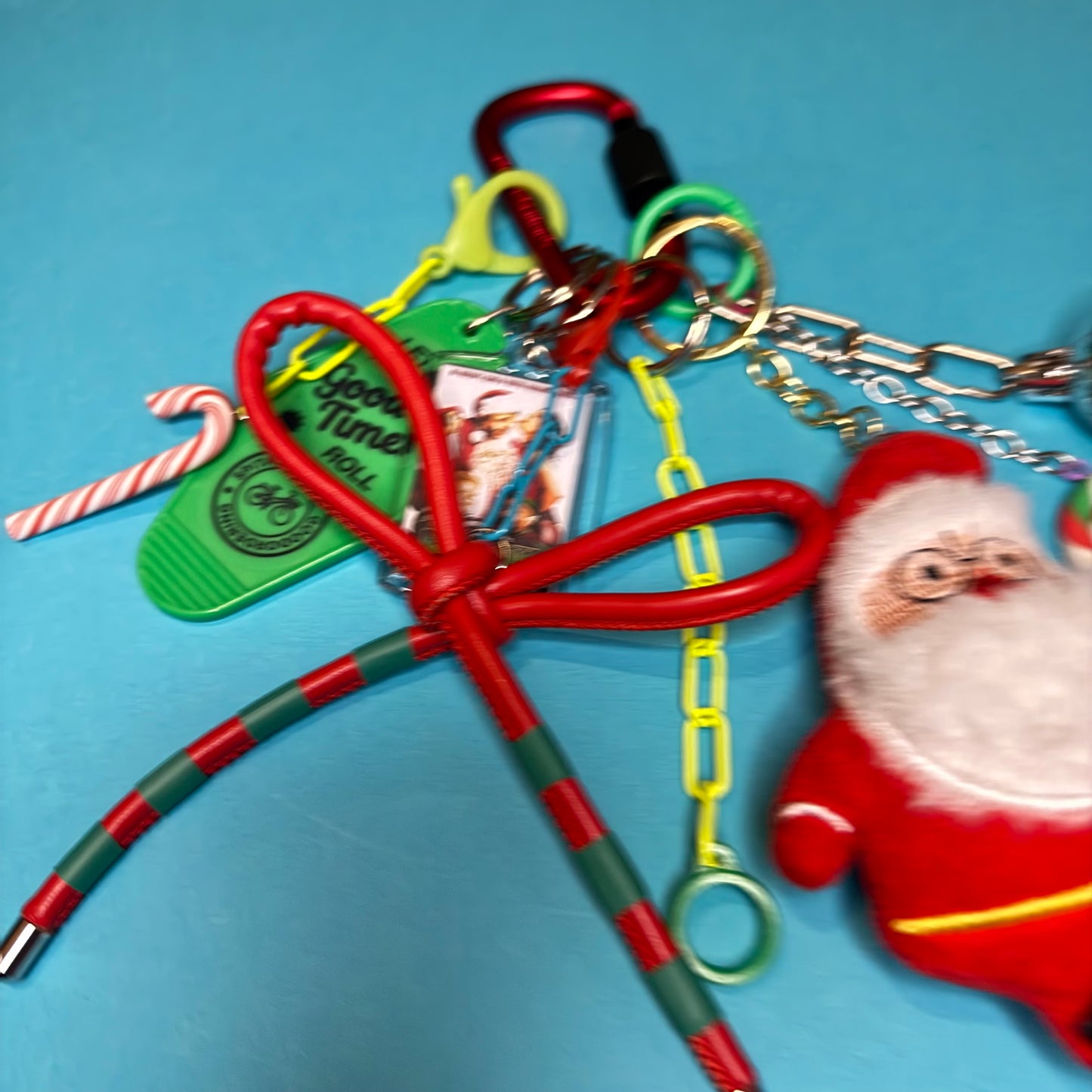 Bag charm and keyring christmas fat santa